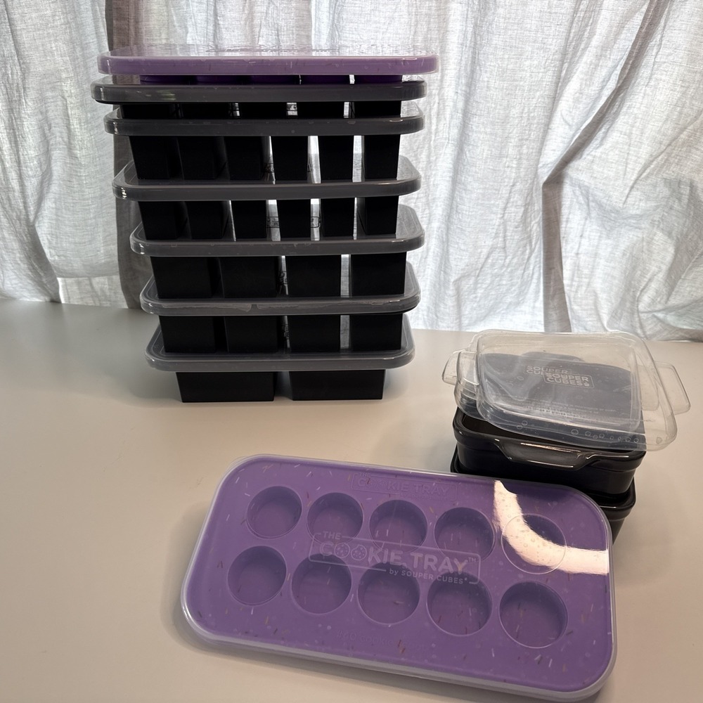 10 Souper Cubes Silicone Freezer Trays Set with lids